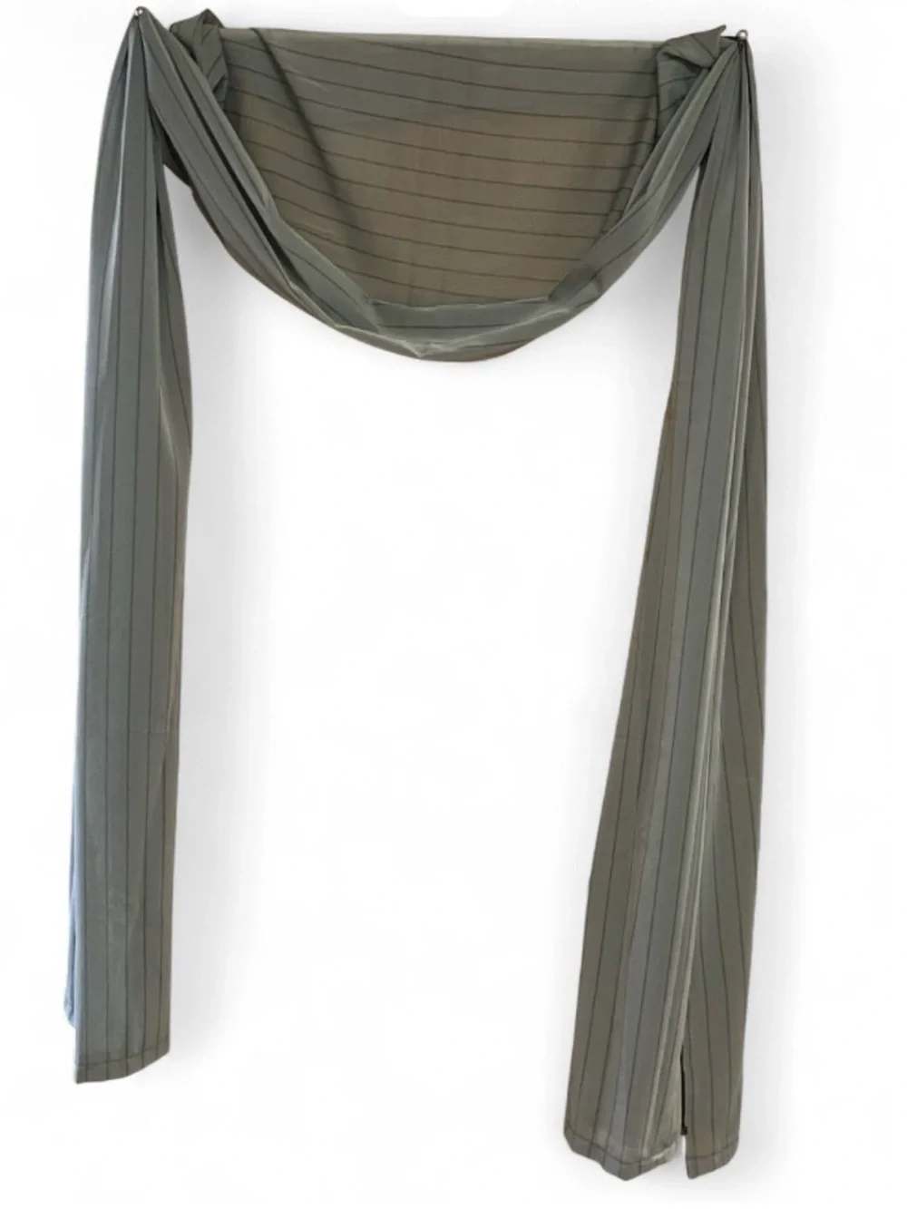 Sheer Window Scarf Valance 27x144 Slate Gray Pinstripe Sheer Makenzie Voile